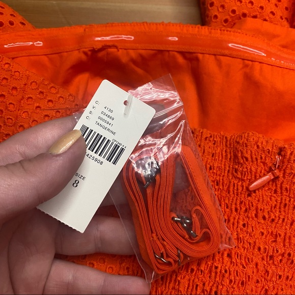NWT Anthro Postmark Tangerine Eyelet Jumpsuit 8 - Picture 10 of 11